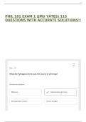 PHIL 101 EXAM 1 &lpar;JMU YATES&rpar; 113 QUESTIONS WITH ACCURATE SOLUTIONS&excl;&excl;