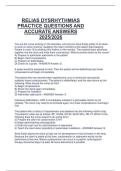 RELIAS ḌYSRHYTHMIAS  PRACTICE QUESTIONS AND  ACCURATE ANSWERS  2025&sol;2026