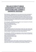 RELIAS DYSRHYTHMIAS  ASSESSMENTS EXAM WITH  QUESTIONS AND CORRECT  ANSWERS 2025&sol;2026
