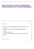 PHIL 101 EXAM 2 &lpar;TRACY LUPHER JMU&rpar; QUESTIONS WITH ALL PASSED ANSWERS&excl;&excl;