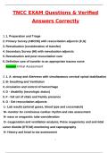 TNCC EXAM Latest 2025 Actual Questions and Verified Answers &lpar;2025 &sol; 2026&rpar; A&plus; Grade 100&percnt; Guarantee Verified by Experts