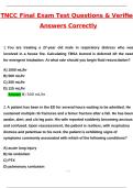 TNCC Final Exam Test Latest 2025 Actual Questions and Verified Answers &lpar;2025 &sol; 2026&rpar; A&plus; Grade 100&percnt; Guarantee Verified by Experts
