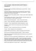 AH 101 FINAL EXAM REVIEW QUESTIONS & ANSWERS