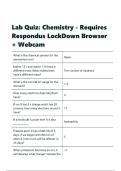 Lab Quiz Chemistry - Requires Respondus LockDown Browser &plus; WebcamLab Quiz Chemistry - Requires Respondus LockDown Browser &plus; Webcam