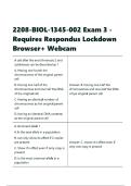 2208-BIOL-1345-002 Exam 3 - Requires Respondus Lockdown Browser&plus; Webcam