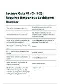 Lecture Quiz -1 &lpar;Ch 1-2&rpar;- Requires Respondus LockDown Browser