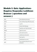Module 5 Quiz Applications- Requires Respondus LockDown Browser &lpar; questions and answers &rpar;