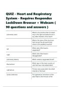 QUIZ - Heart and Respiratory System - Requires Respondus LockDown Browser &plus; Webcam