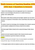 TExES Science of Teaching Reading &lpar;STR&rpar; BUNDLED EXAMS TExES Science of Teaching Reading &lpar;STR&rpar; &lpar;293&rpar; Exam Latest 2025 Actual Questions and Verified Answers &lpar;Latest 2025 &sol; 2026 Update&rpar; A&plus; Grade 100&percnt; Guarantee Verified by Experts&period; TExES STR exam 2025 practic