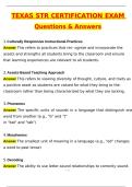 Texas STR Certification Exam &lpar;Latest 2025 &sol; 2026 Update&rpar; Actual Questions and Verified Answers &vert; 100&percnt; Correct &vert; Already Graded A