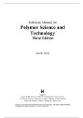 Polymer Science and Technology &ndash; Solutions Manual &lpar;Joel R&period; Fried&rpar; &vert; Complete Worked Solutions