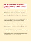 Bio-Medicine NCCAOM Board Exam Questions & Valid Correct Answers