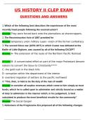 US History II CLEP EXAM Latest 2025 Actual Questions and Verified Answers &lpar;2025 &sol; 2026&rpar; A&plus; Grade 100&percnt; Guarantee Verified by Experts