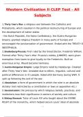 Western Civilization II CLEP Test - All Subjects Latest 2025 Actual Questions and Verified Answers &lpar;2025 &sol; 2026&rpar; A&plus; Grade 100&percnt; Guarantee Verified by Experts
