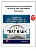 Accounting for Governmental and Nonprofit Entities 19th Edition by Neely&comma; Reck&comma; Lowensohn & Wilson &ndash; Complete Test Bank &lpar;Chapters 1&ndash;17&rpar;