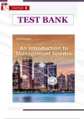 An Introduction to Management Science&colon; A Quantitative Approach &ndash; Test Bank &lpar;16th Ed&period;&comma; Anderson&rpar; &vert; Questions & Answers
