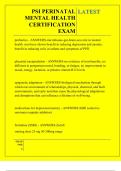 PSI PERINATAL MENTAL HEALTH CERTIFICATION EXAM QUESTIONS AND ANSWERS 2025