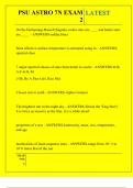 PSU ASTRO 7N EXAM 2 QUESTIONS AND ANSWERS 2025