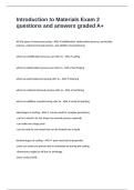 Introduction to Materials Exam 2 questions and answers graded A&plus;