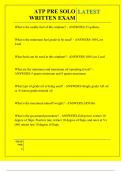 ATP PRE SOLO WRITTEN EXAM QUESTIONS AND ANSWERS 2025