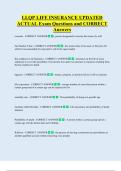 LLQP LIFE INSURANCE UPDATED    ACTUAL Exam Questions and CORRECT  Answers 