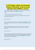 LLQP Module 1 &lpar;Ethics & Professional  Practice&rpar; UPDATED   ACTUAL Exam  Questions and CORRECT Answers 