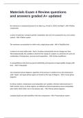 Materials Exam 4 Review questions and answers graded A&plus; updated