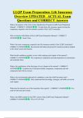 LLQP Exam Preparation&colon; Life Insurance  Overview UPDATED   ACTUAL Exam  Questions and CORRECT Answers 