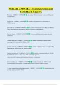 NUR 242 UPDATED  Exam Questions and  CORRECT Answers 