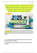 Gold Coast School of Real Estate Exam 2025 &vert; Verified Questions & Correct Solutions