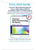 Test Bank for Clayton's Basic Pharmacology for Nurses 18th Edition by Michelle J&period; Willihnganz&comma; Samuel L&period; Gurevitz & Bruce D&period; Clayton ISBN 9780323550611 Chapter 1-48 &vert; Complete Guide A&plus;