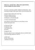 NUR 3112 - EXAM TWO - PRACTICE QUESTIONS WITH COMPLETE SOLUTIONS