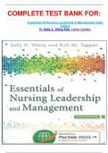   COMPLETE TEST BANK FOR&colon;  Essentials Of Nursing Leadership & Management Sixth Edition By Sally A&period; Weiss Edd  Latest Update&period;