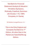 Test Bank Financial Statement Analysis & Valuation 7th Edition By Easton&comma; McAnally&comma; Crawford&comma; Sommers 