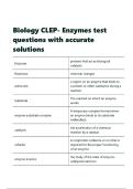 Biology CLEP- Enzymes test questions with accurate solutions&period;