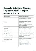 Molecular & Cellular Biology - Clep exam with 176 expert curated Q & A - s&period;