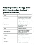 Clep Organismal Biology 2025-2026 latest update &lpar; solved &plus; professor verified &rpar;&period;