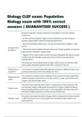 Biology CLEP exam Population Biology exam with 100- correct answers &lpar; GUARANTEED SUCCESS &rpar;&period;