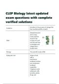 CLEP Biology latest updated exam questions with complete verified solutions
