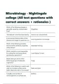 Microbiology - Nightingale college &lpar;All test questions with correct answers &plus; rationales &rpar;&period;