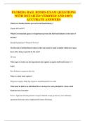 FLORIDA BAIL BONDS EXAM QUESTIONS WITH DETAILED VERIFIED AND 100&percnt; ACCURATE ANSWERS