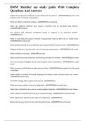 BMW Member ase study guide With Complete Questions And Answers