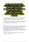 WGU&comma; Information Security and Assurance &lpar;C725&rpar;&comma; SET III OBJECTIVE ASSESSMENT LATEST EXAM QUESTIONS AND CORRECT ANSWERS UPDATED 2025&sol;2026 NEW SYLLABUS&vert;A&plus; GRADED&vert;100&percnt; GUARANTEED PASS&vert;&vert;BRAND NEW VERSION&excl;&excl;&excl;