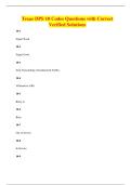 Texas DPS 10 Codes Questions with Correct Verified Solutions