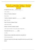 ENGL101 Composition Module 1 &vert; Questions with Detailed Verified and 100&percnt; Accurate Answers