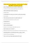 ENGL101 BUNDLED EXAM QUESTIONS WITH  ANSWERS