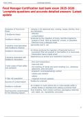 Exam &lpar;elaborations&rpar; Texas food manager certification  
