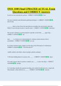 INSY 4305 Final UPDATED ACTUAL    Exam Questions and CORRECT Answers 