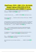 Final Exam - INSY - 3305 - UTA - Dr&period; Koshy  Joseph-Vaidyan UPDATED ACTUAL    Exam Questions and CORRECT Answers 