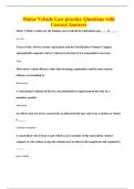 Motor Vehicle Law practice Questions with Correct Answers